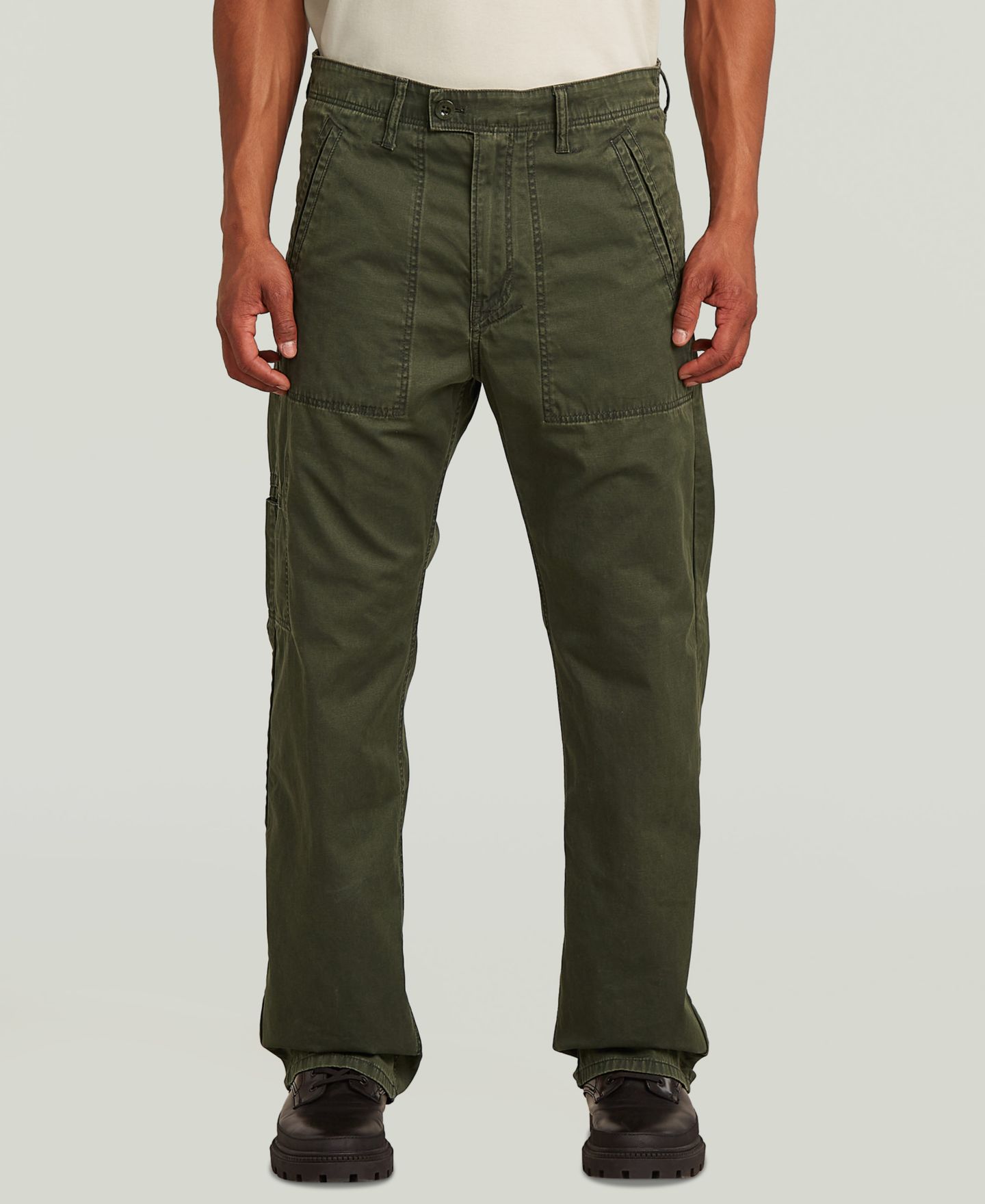 Мужские брюки G-Star Raw Reversible Relaxed Straight Chino, цвет: Оливковый — фото 1