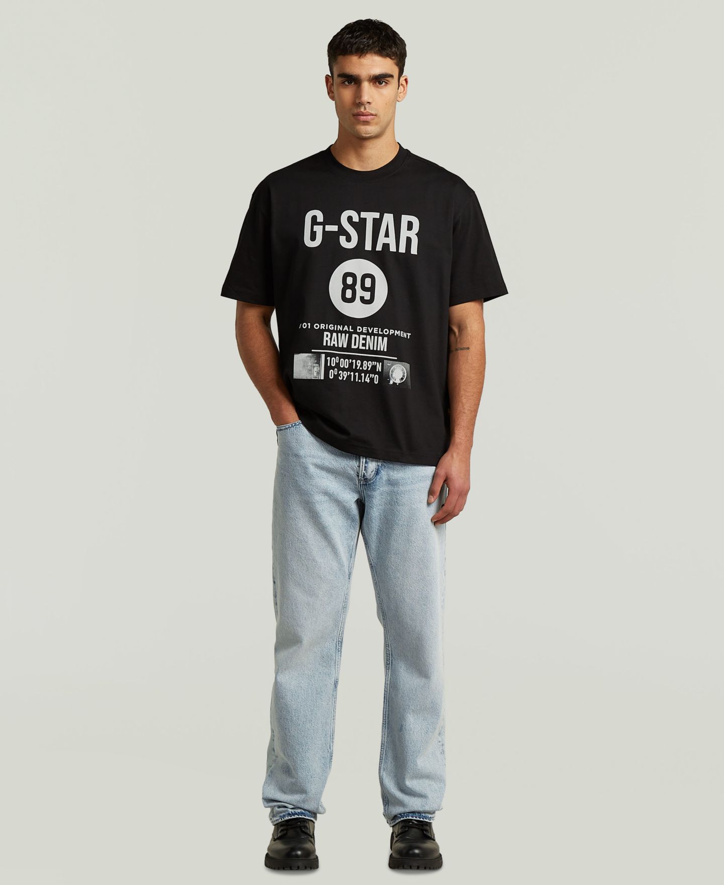 Мужская футболка G-Star Raw Graphic Regular-Fit, цвет: Чёрный — фото 2
