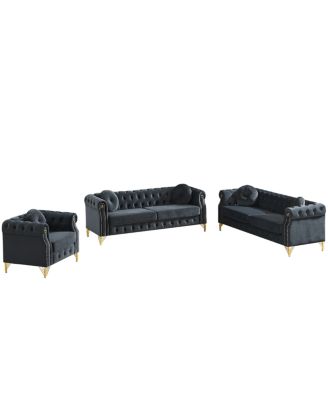 Customizable Armrest Sofa with Velvet Fabric