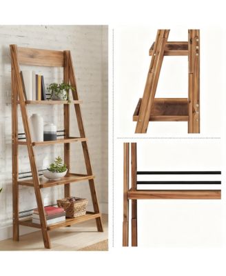 4-Tier Ladder Bookshelf - Modern Design for Home Office and Living Spaces