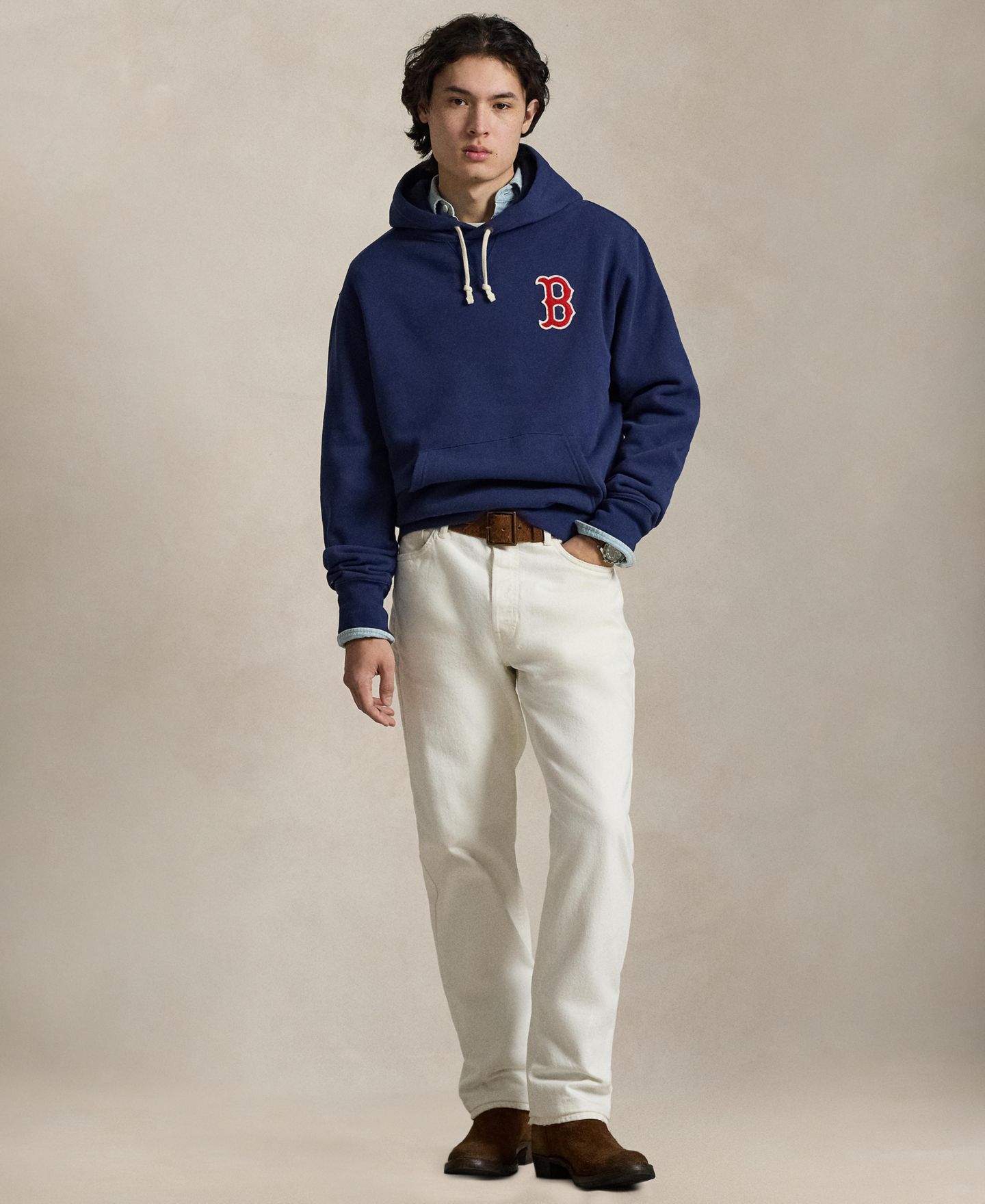 Мужское худи Polo Ralph Lauren Boston Red Sox™ Long-Sleeve, цвет: Тёмный кобальтовый — фото 2