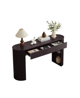 Retro Console Table with Storage, 3 Drawers