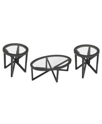 Tempered Glass with Wood Base Modern Design Coffee Table