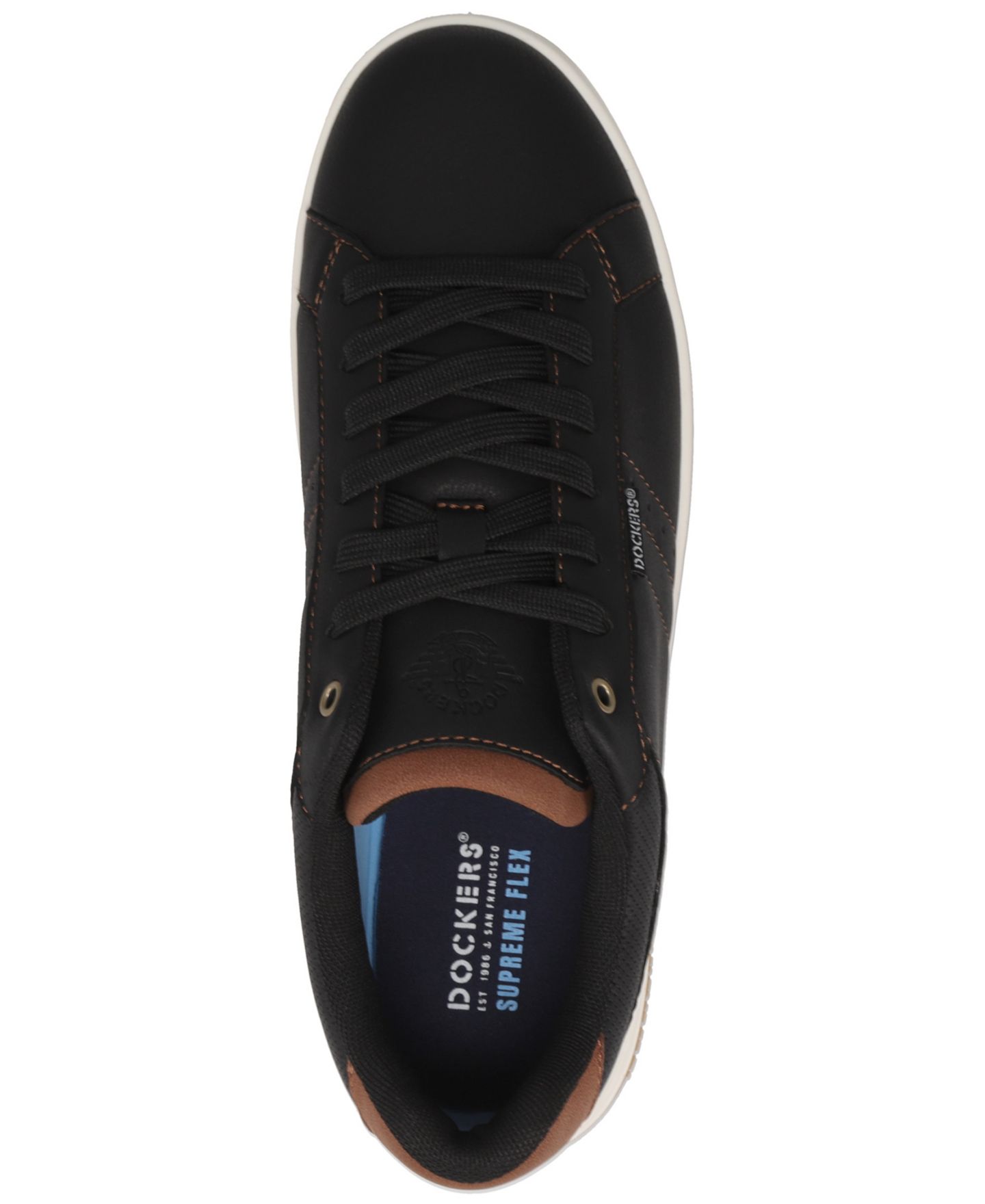 Мужские кроссовки Dockers Casen Casual Lace-Up, цвет: Чёрный / Рыжевато-коричневый — фото 4