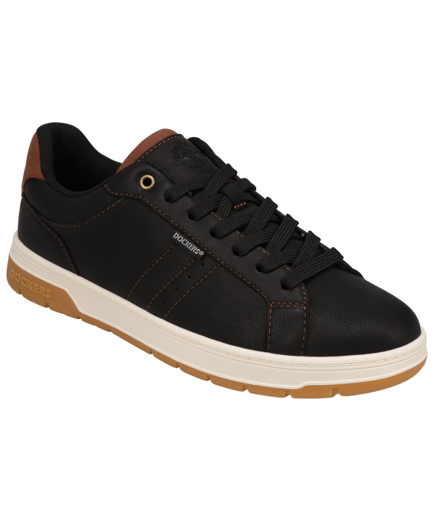 Мужские кроссовки Dockers Casen Casual Lace-Up, цвет: Чёрный / Рыжевато-коричневый — фото 1