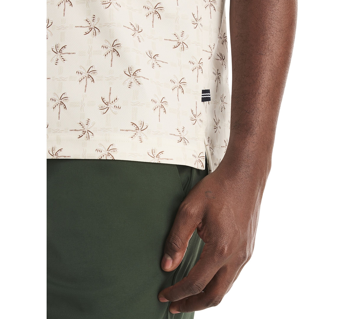 Nautica Men's Palm Tree Print Golf Short-Sleeve Polo Shirt