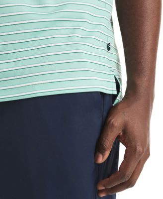 Men's Short-Sleeve Stripe Print Golf Polo Shirt