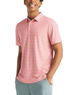 Men's Short-Sleeve Stripe Print Golf Polo Shirt