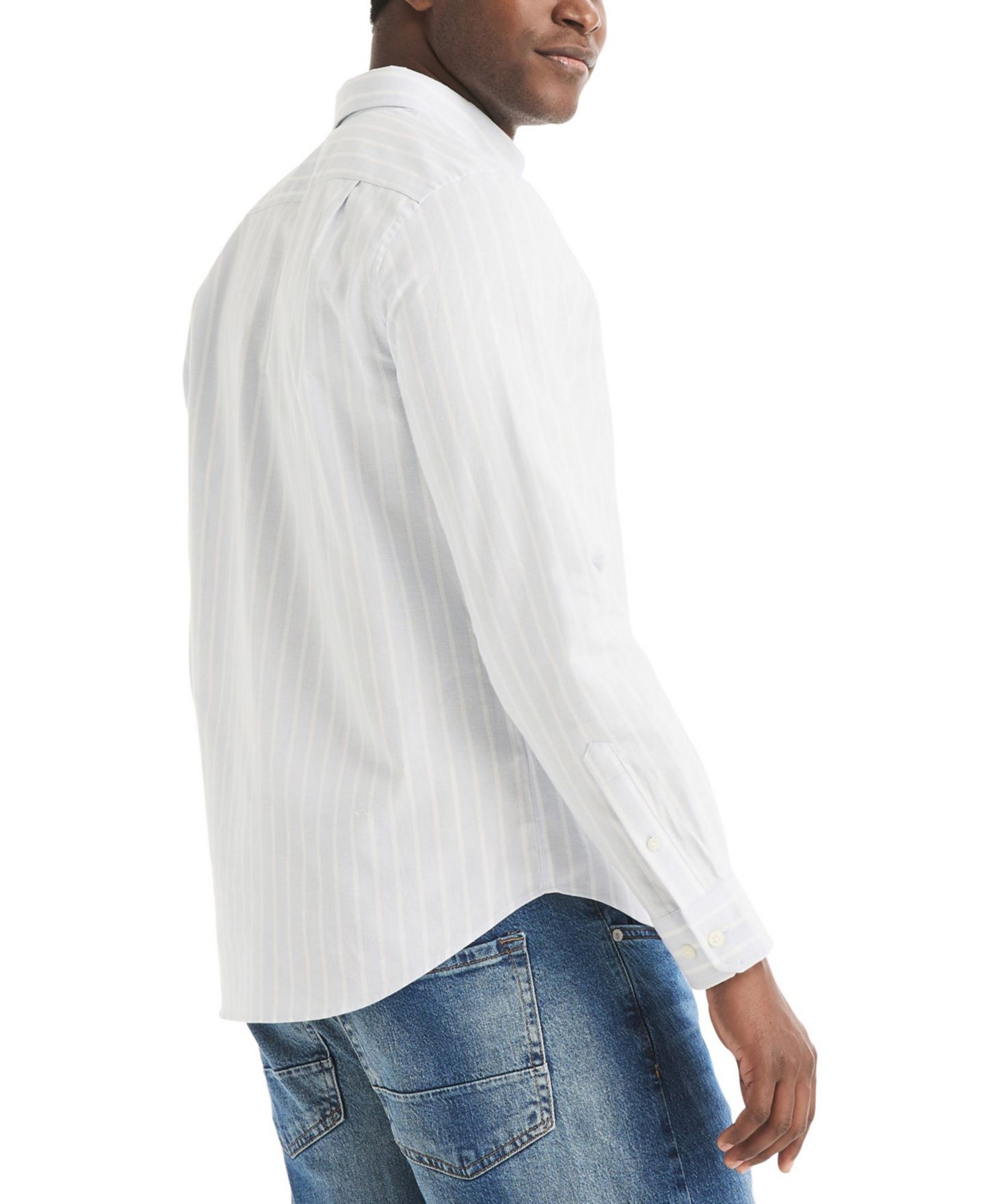 Мужская рубашка Nautica Long-Sleeve Stretch Oxford Stripe, цвет: Туманный — фото 2