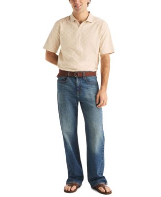 Men's Short-Sleeve Checker Jacquard Polo Shirt