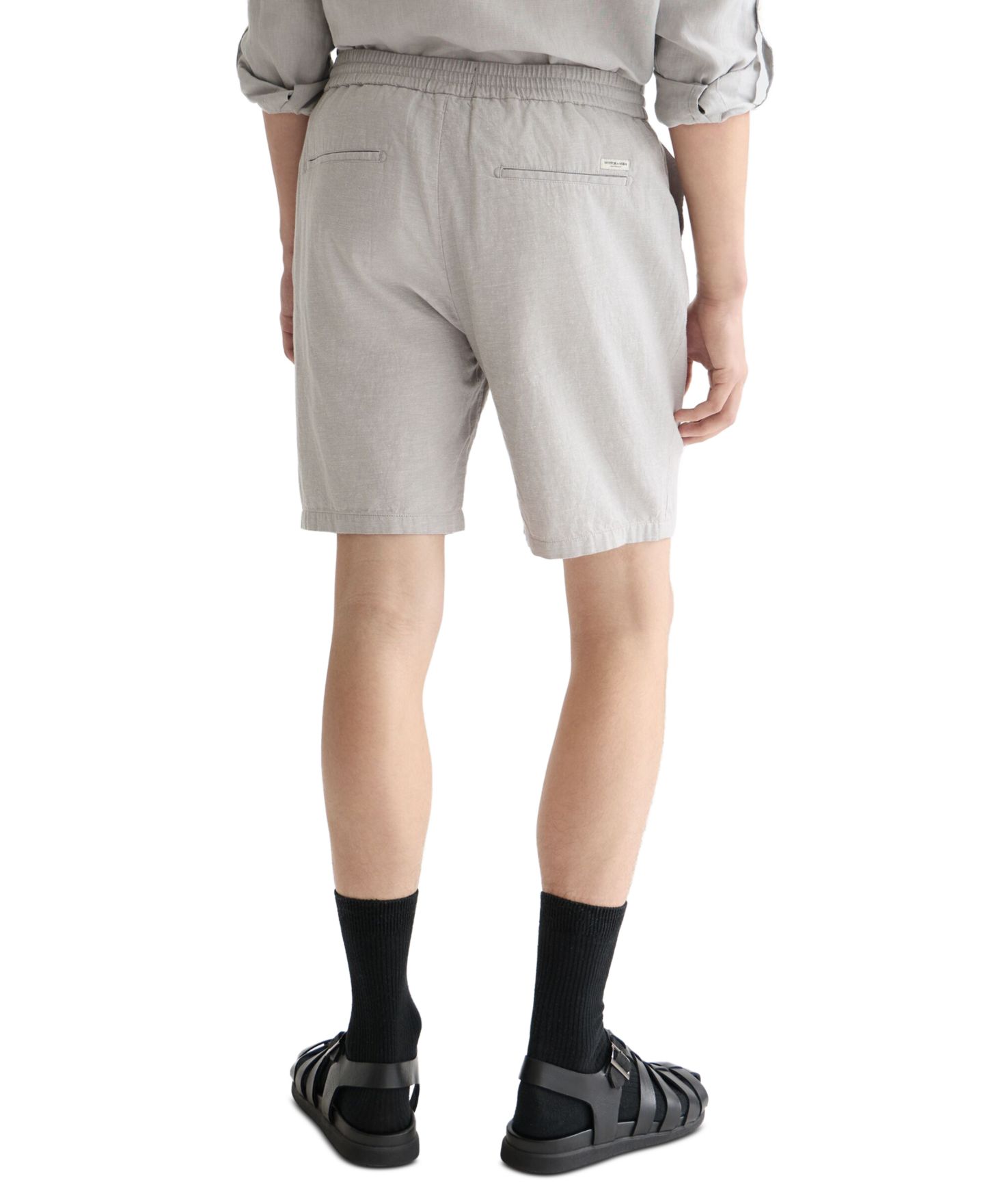 Мужские шорты SCOTCH & SODA Seasonal Core Linen-Blend, цвет: Серый — фото 4