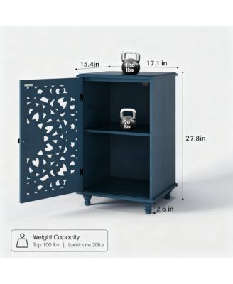 28" Tall Farmhouse Style Side Table with Storage