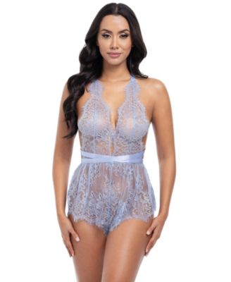 Women's Brea Eyelash Lace Romper with Open Back
