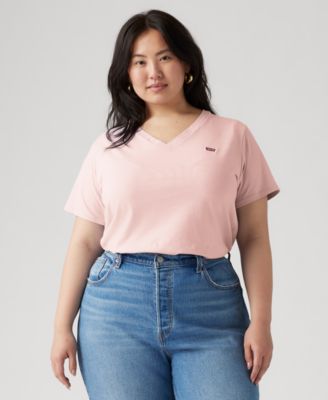 Plus Size Perfect Cotton V-Neck Short-Sleeve T-Shirt