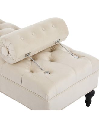 Modern Velvet Upholstered Bench with 2 Pillows