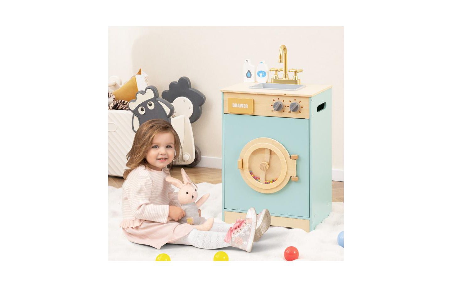 Детская игрушка Slickblue Removable Sink Washing Machine Toy, от 3 лет, цвет: Синий — фото 3