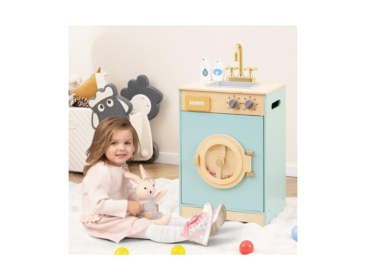 Slickblue Pretend Play Washing Machine Toy for Kids with Detergent