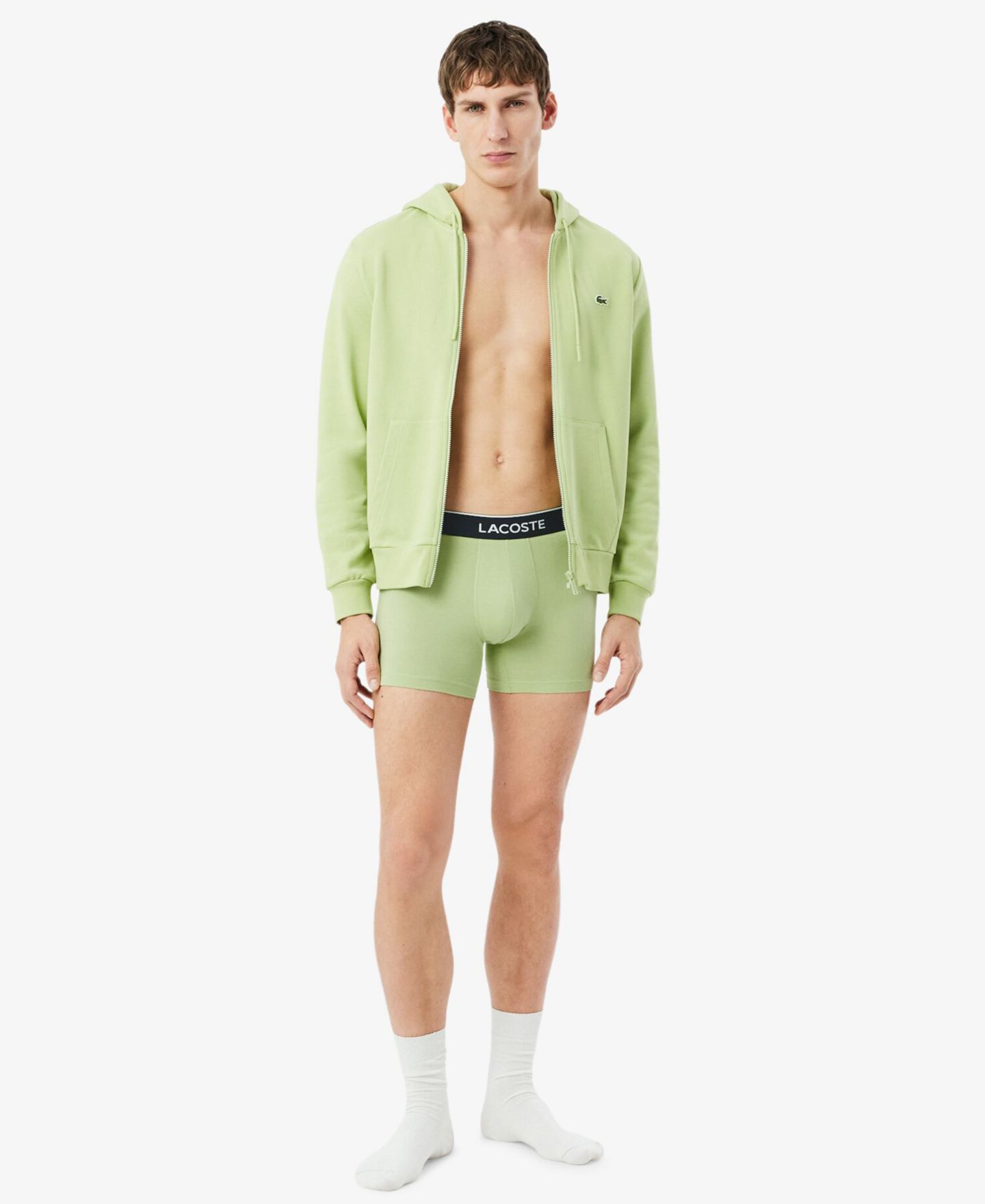 Комплект белья Gift для мужчин, боксеры, 3 шт. — Lacoste, цвет: Берёзовый / Зелёный чёрный — фото 4