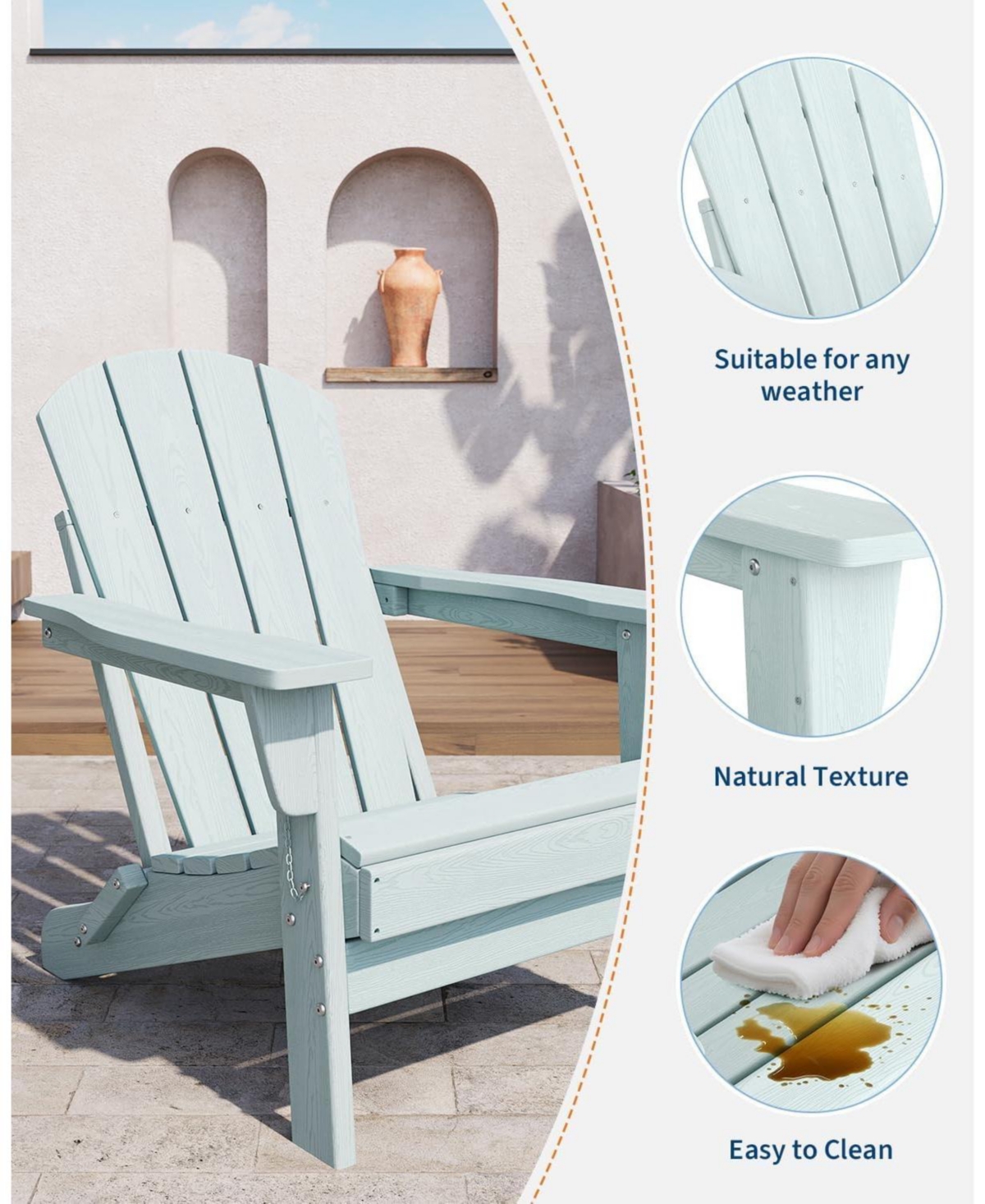 gaomon Oversized Folding Adirondack Chairs Set of 2 – Heavy Duty Hdpe, Weather Resistant