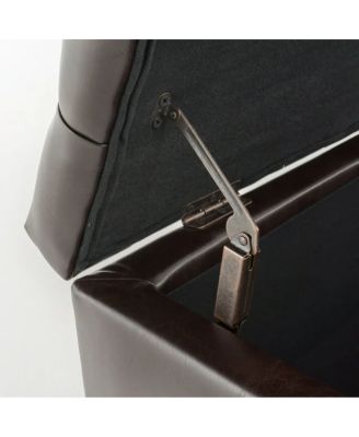 Ottoman Storage Bench, PU, Rubber Wood Legs, 300 lbs Cap