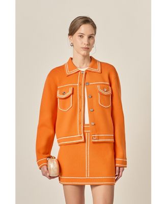 Women's Denim-Look Knit Cardigan