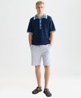 Men's Structured Knitted Regular-Fit Polo Shirt