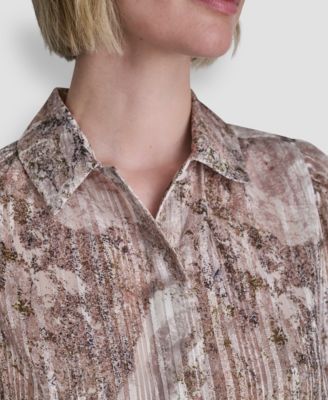 Petite Printed Long-Sleeve Top