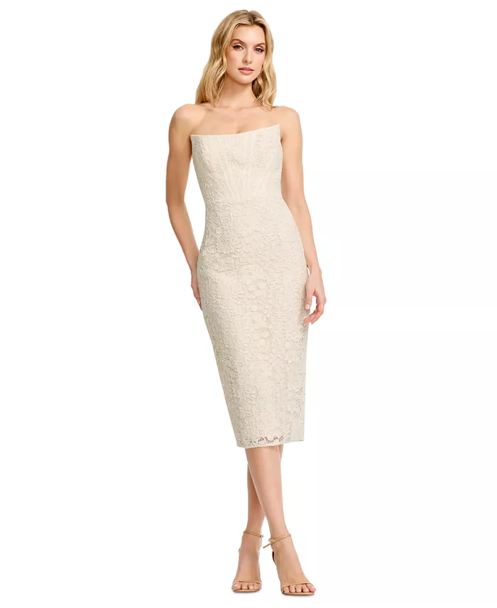 Women's Strapless Midi Dress - thumbnail 7