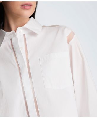 Women's Crop Collared Poplin Shirt