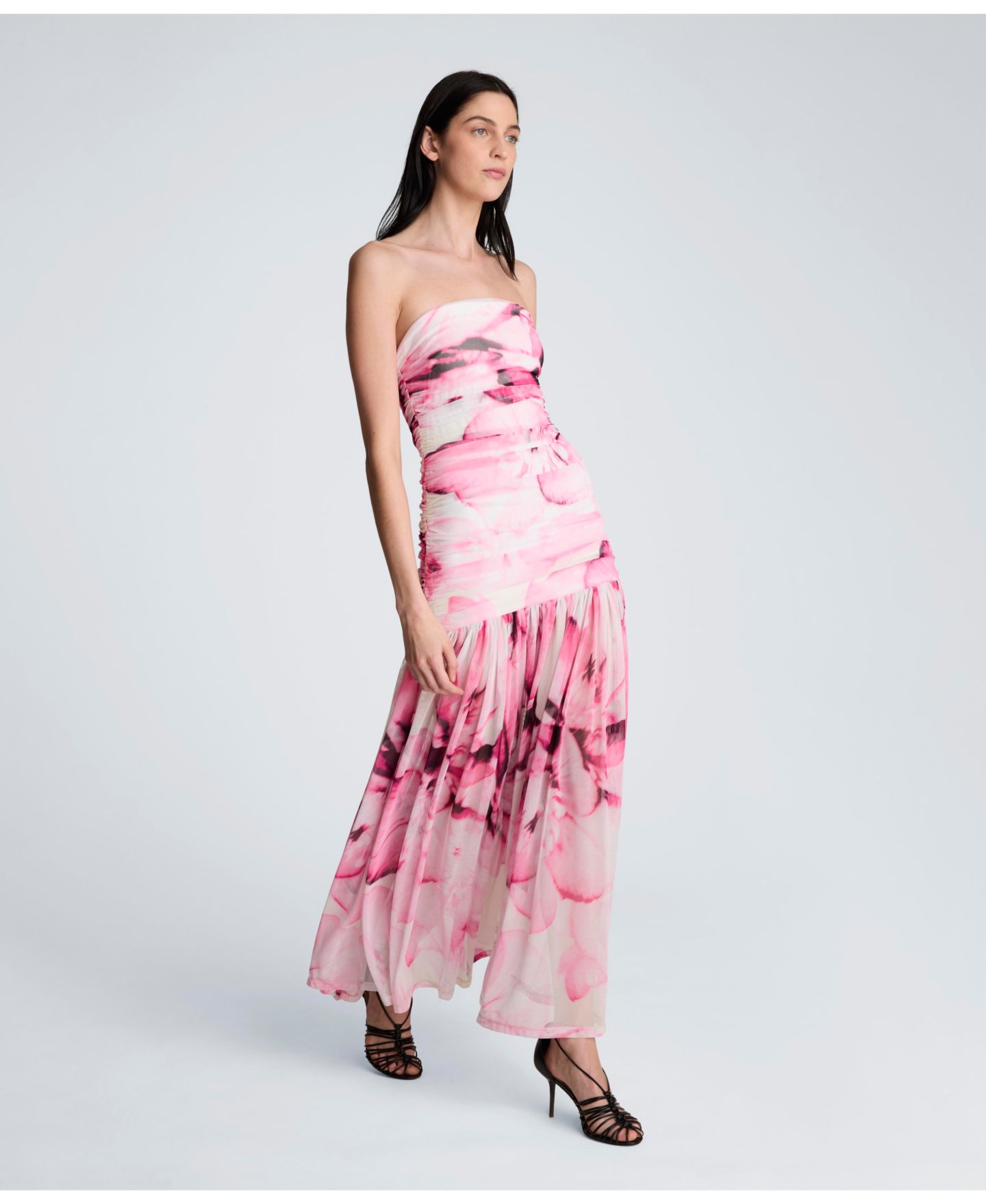 Женское платье Kenneth Cole Strapless Sleeveless Maxi, цвет: Розовый разноцветный — фото 1