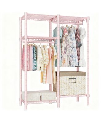 4-Tier Portable Metal Garment Rack for Small Spaces