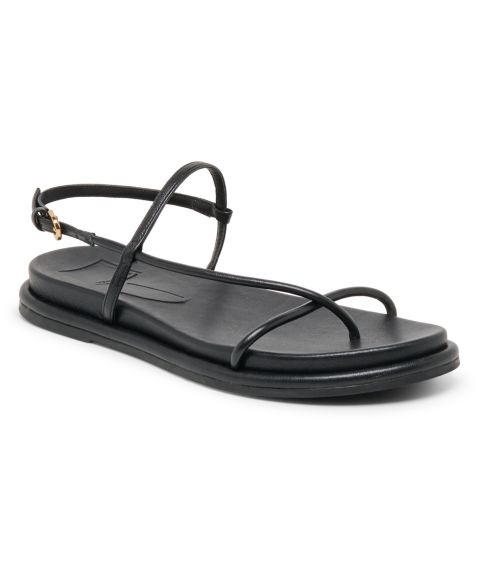 Женские сандалии Dolce Vita Dom Strappy Round Toe Footbed, цвет: Чёрный кожаный