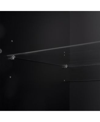 128.2" W Entertainment Center with Bookshelves & Glass Cabinets