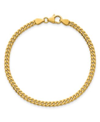 Solid 18k Yellow Gold Italian 7.25 Inch 3.4mm Curb Link Bracelet Link Bracelet