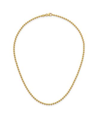 Solid 18k Yellow Gold Italian 7.25 Inch 2.5mm Bead Chain Bracelet Link Bracelet