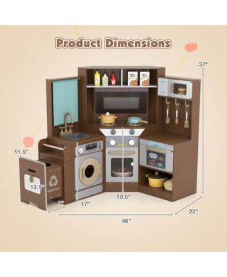 Corner Pretend Kitchen Playset with Stoves, Lights, and Sounds