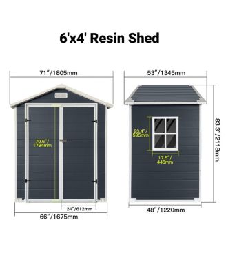 Plastic Outdoor Storage Shed with Lockable Door