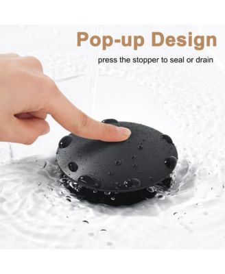 2 Pcs Bathroom Sink Drain without Overflow, 304 Stainless Steel Vessel Sink Pop-Up Drain Stopper