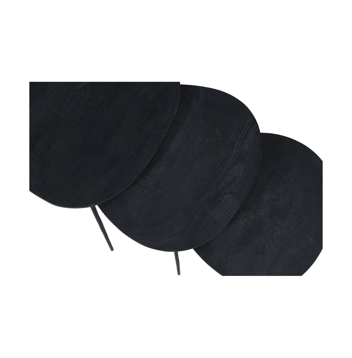 Reeves Abstract Contemporary Solid Acacia Wood Nesting End Tables (Set of 3)