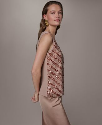 Women's Scoop Neck Mesh Cami Top