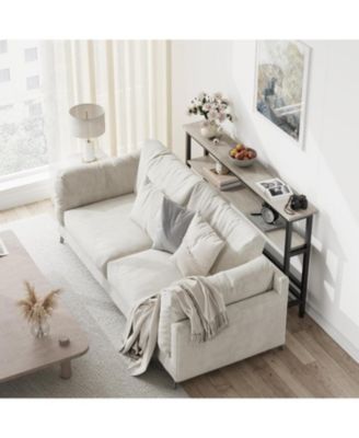  Sofa Table, 2 Tier Skinny Console Table with Adjustable Shelf, Slim Behind Couch Table for Living Room