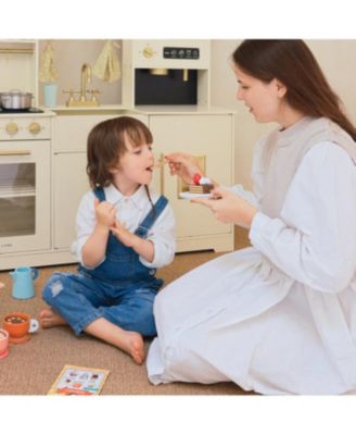 Play Kitchen Accessories – Children’s Coffee Maker: Wooden Kids Play Coffee Maker Set