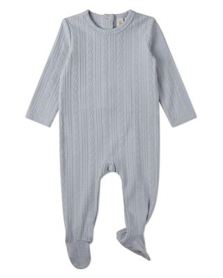 Baby Girls Cotton-Rich Faux Cable Knit Footie