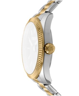 Men's Date Green Dial Two-Tone Stainless Steel Bracelet Watch, 40mm