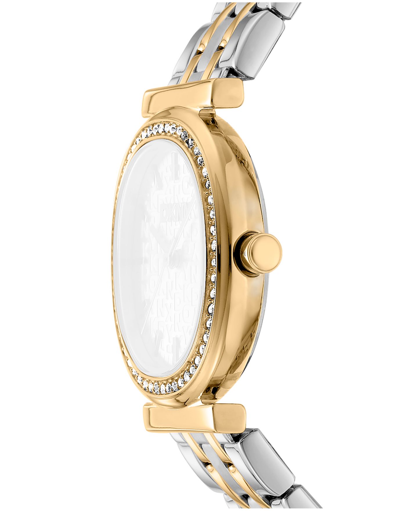 Женские часы DKNY Green Dial Crystal Bezel Two-Tone Gold Stainless Steel Bracelet Watch, 30mm — фото 2
