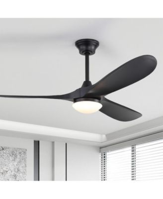 60-inch Modern Black  3-blade Ceiling Fan Light With Remote Control Supports Mobile Phone Connection And Voice Function