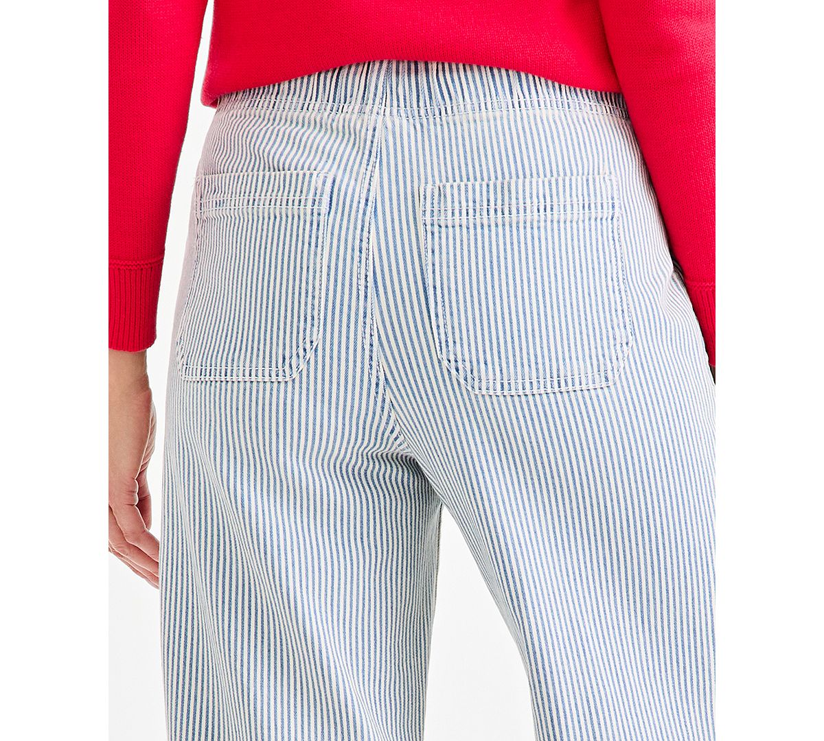Style & Co Women's Striped High-Rise Pull-On Wide-Leg Jeans, Macy's Exclusive view 5 — MAYCSS fashion products