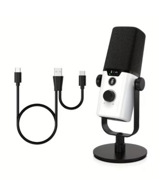 XLR/USB Gaming Podcast Microphone - RGB Lights, One-Touch Mute, 3.5mm Monitor Jack & Volume Knob for PC/Mac/PS4/PS5/Phone