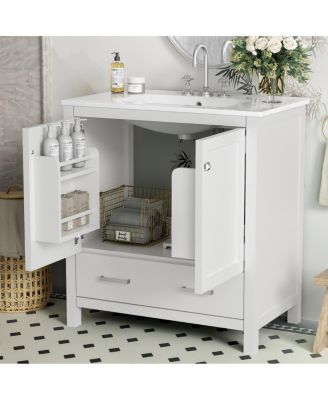 30" Bathroom Vanity with Sink, Solid Wood Cabinet & Soft Close Doors, Drawer Storage for Modern Bathrooms