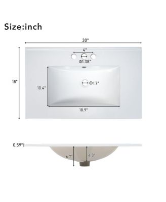 30" Bathroom Vanity with Sink, Solid Wood Cabinet & Soft Close Doors, Drawer Storage for Modern Bathrooms